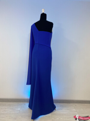 robe de soirée bleue entièrement fait main